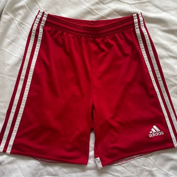 RED ADIDAS PERFECT COMPRESSION SHORTS - Picture 1 of 2